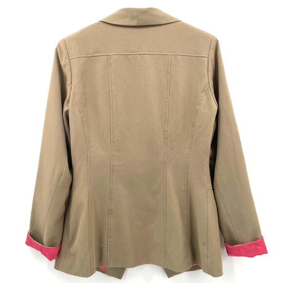 Iman Women's Blazer, Tan With Pink Lining, Size Small - Picture 2 of 9